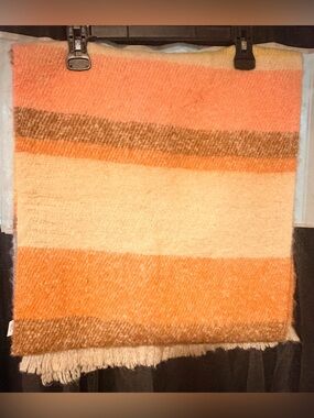 Cozy Striped Orange & Cream Women's Scarf